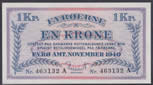 Faeroe Islands 1 krone banknote 1940 Pick9 UNC ian gradon worldnotes.co.uk